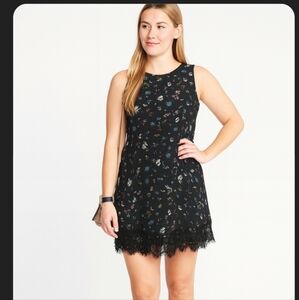 All Saints Floral Sleeveless Dress Black